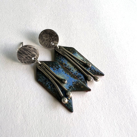 Blue Arrow Post Earrings
