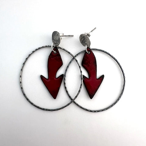 Red Arrow Post Earrings