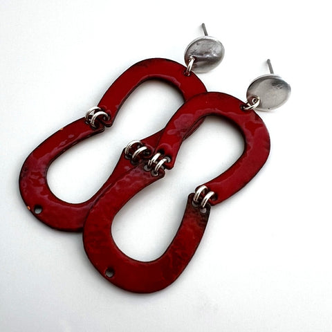 Red Horseshoe Earrings