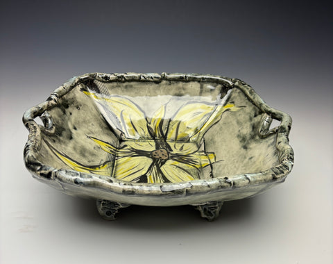 Square Sunflower Serving Bowl