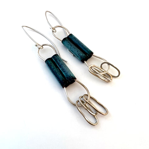 Blue Bead Earrings