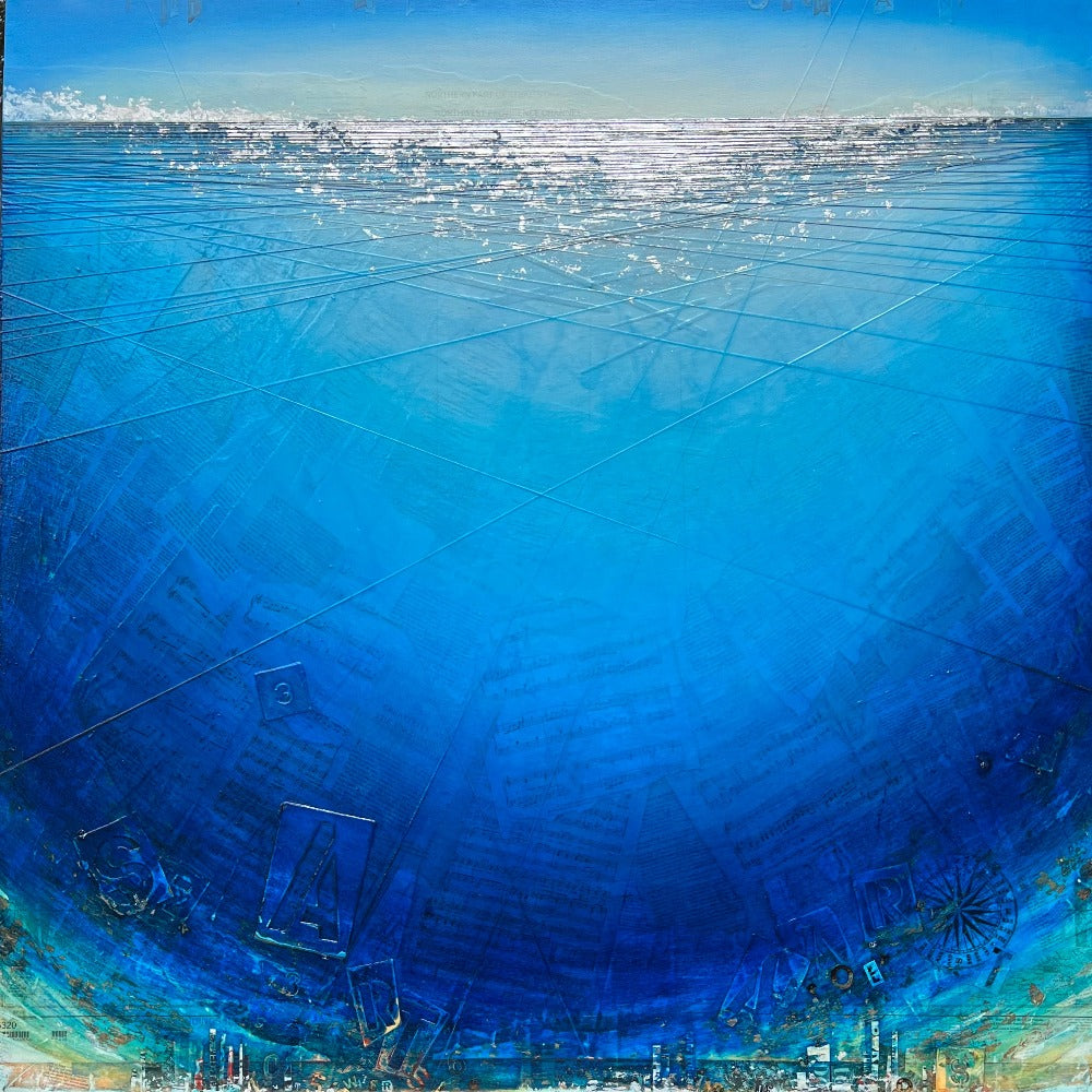 Ethereal Blue Ocean - Tapestry at Sea Series