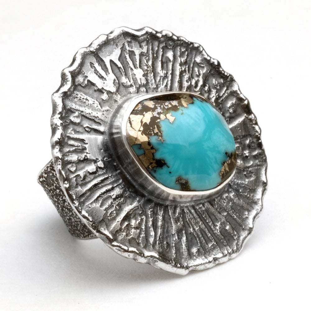 Turquoise Etched Ring
