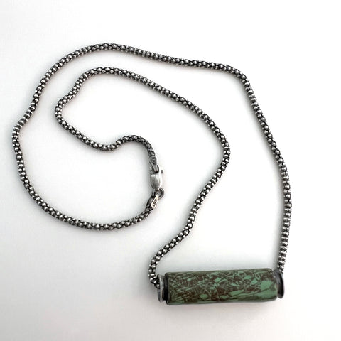 Green Enamel Bead Necklace 1