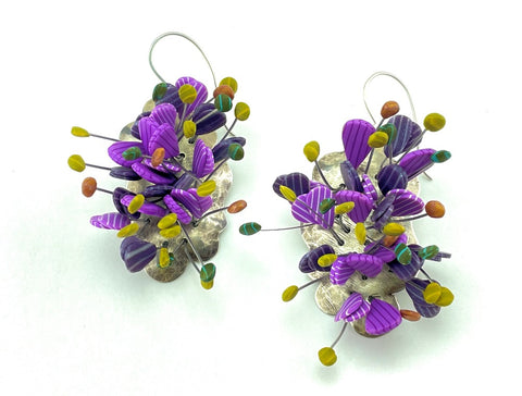 Purple Flower Stamen Earrings