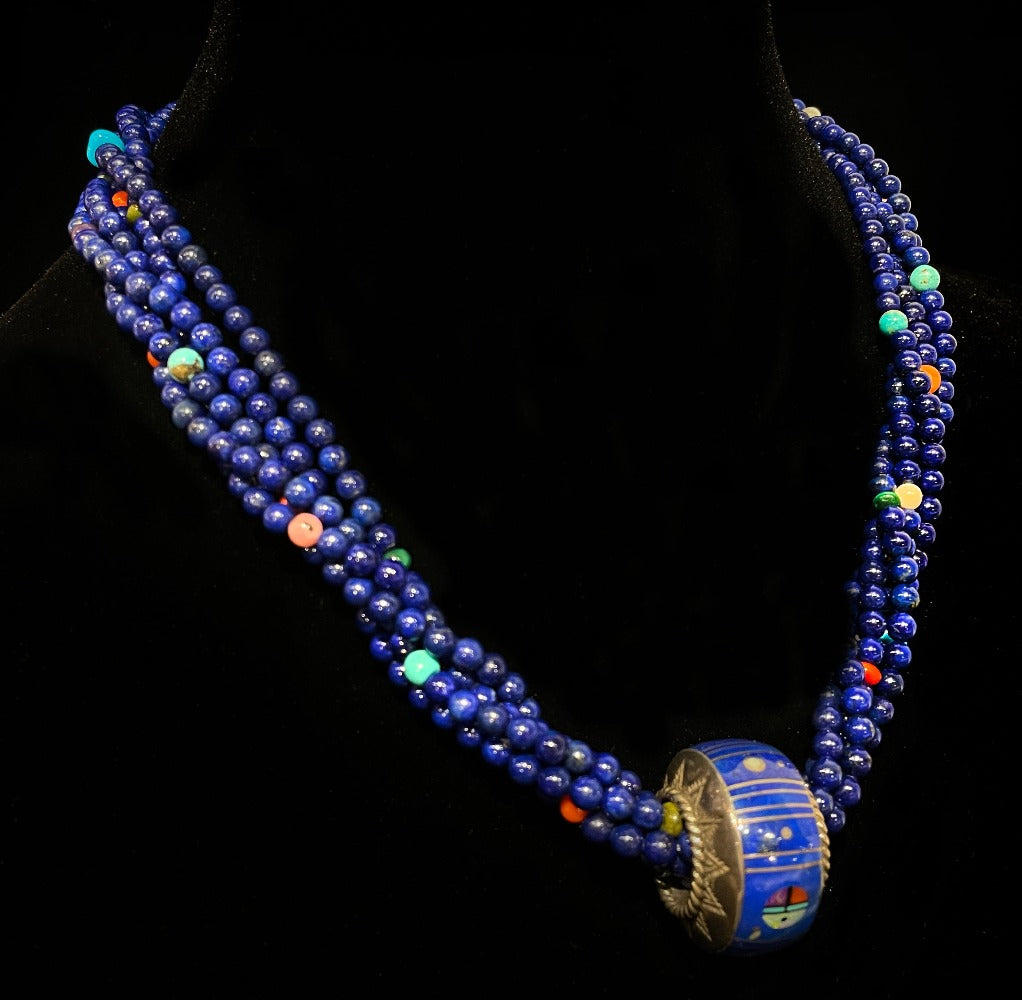 Lapis Necklace with Accent Bead