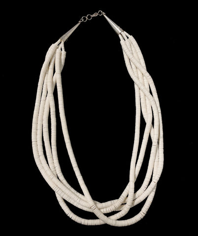 Five Strand White Heishi Necklace