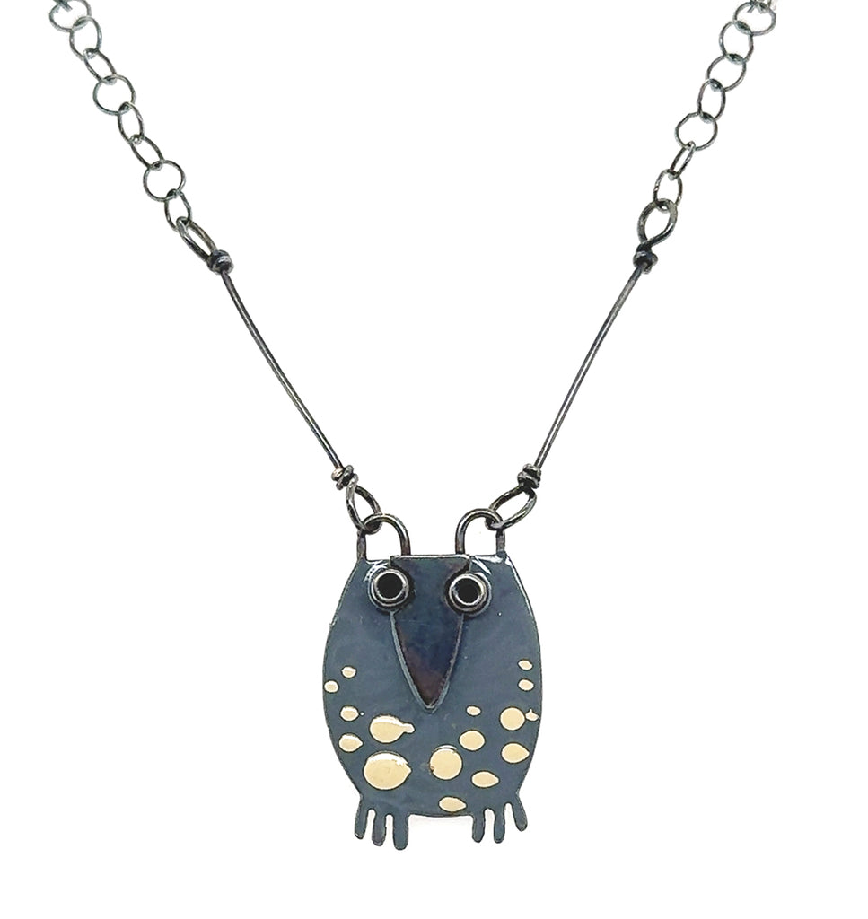 Grey Woodland Owl Necklace