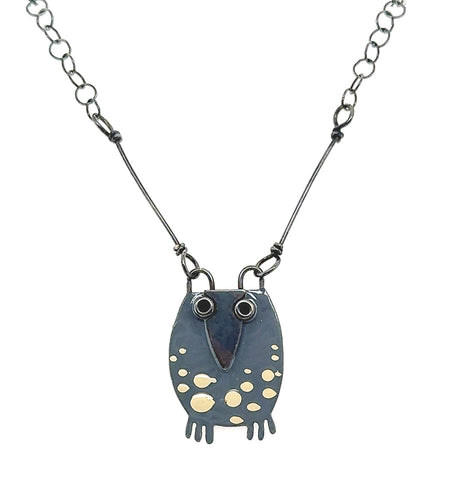 Grey Woodland Owl Necklace