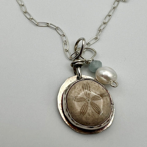 Fossilized Sand Dollar Necklace