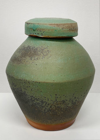 Lidded Green Vessel