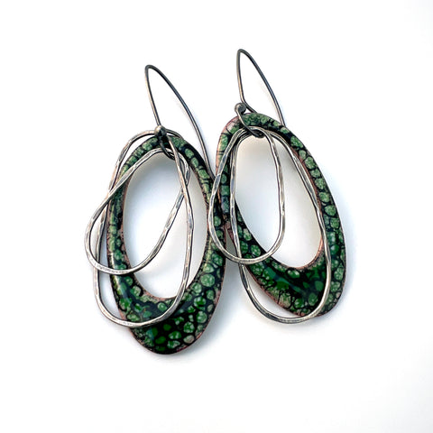 Green Oval Earrings