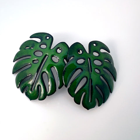 Monstera Post Earrings