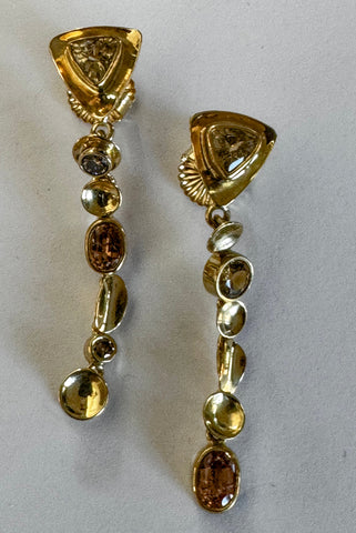 Topaz and Diamond Earrings