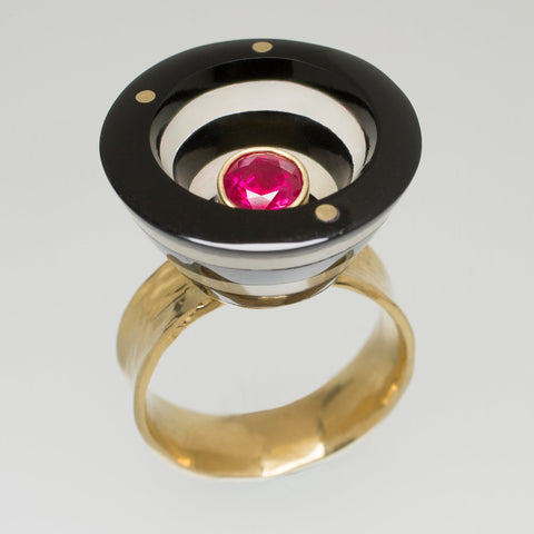 Cone Ring with Ruby