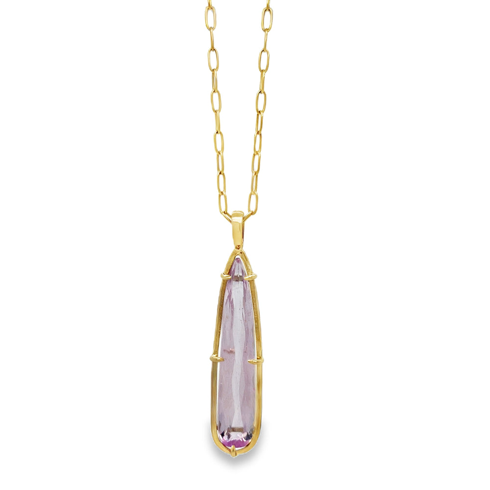 Kunzite Leaf Pendants Kunzite Leaf Pendants