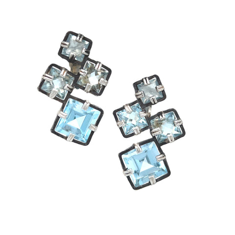 Aquamarine and Blue Topaz Suzanne Earrings