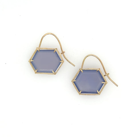 Chalcedony Hex Earrings