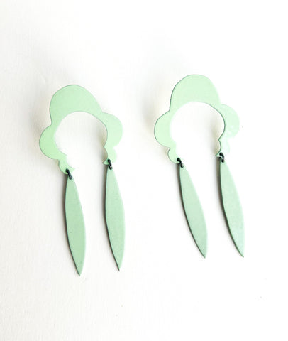 Coquette Feather Earrings - Mint