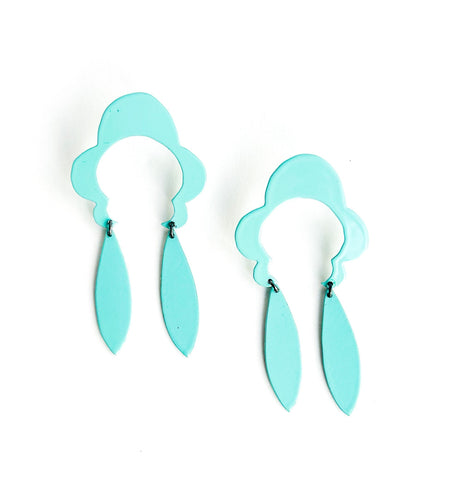 Coquette Feather Earrings - Turquoise