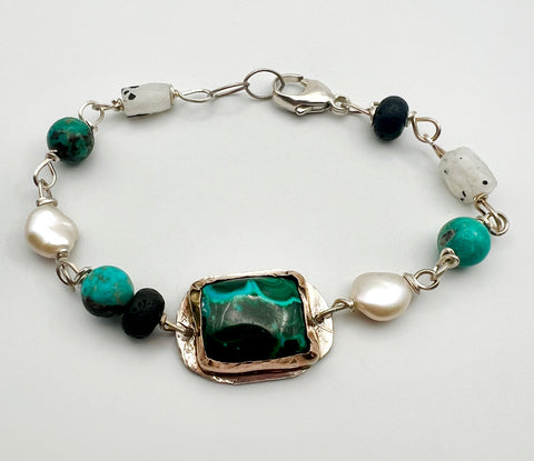 Malachite Chrysocolla Bracelet