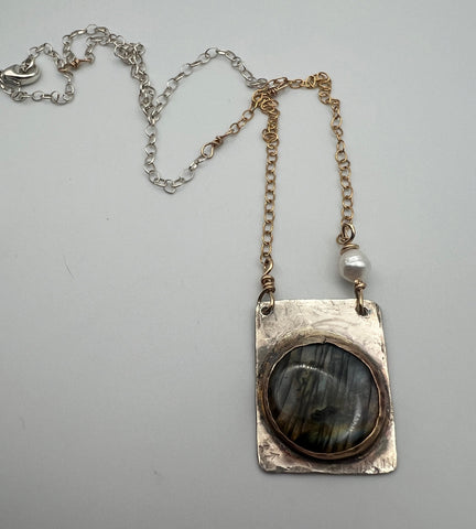 Bezel Labradorite Necklace