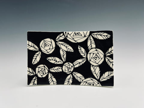 Rectangular Soap Dish Deco Rose