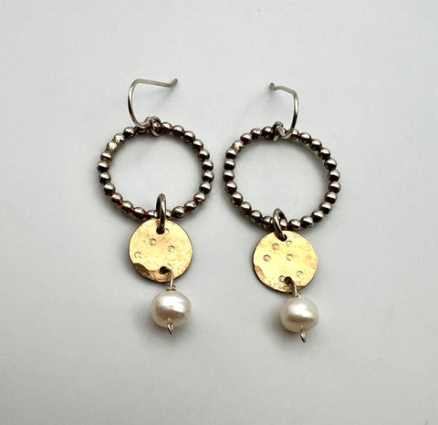 Beaded Only Hoop Drop Earrings