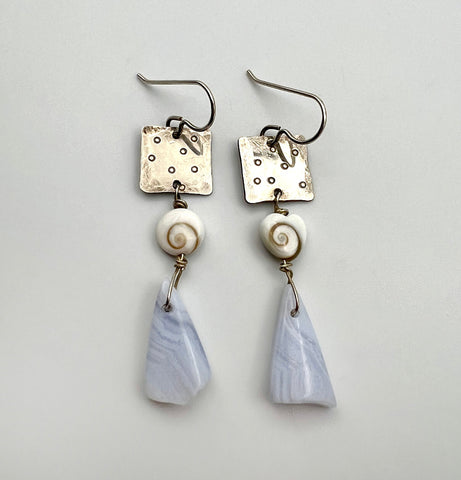 Blue Lace Agate Drop Earrings