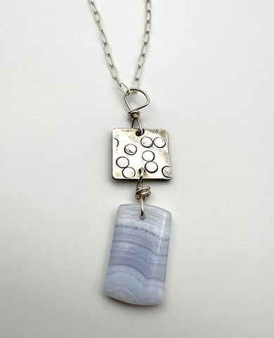 Blue Lace Agate Drop Necklace
