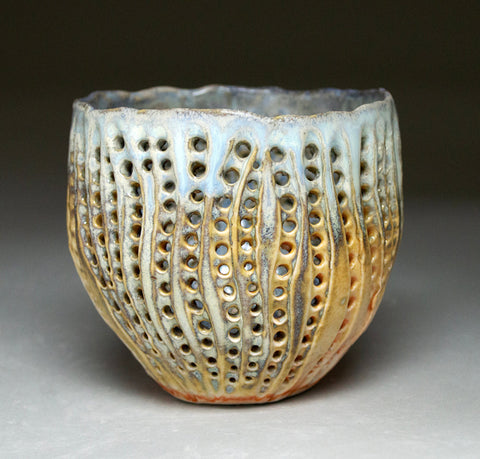 Sea Life Luminary in Blue and Gold