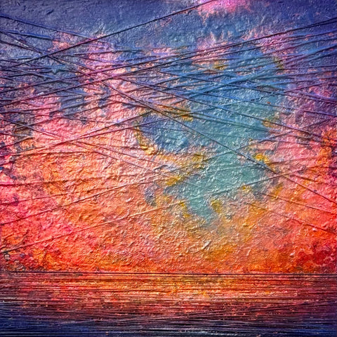 Flaming Glow of Dawn - Patina Seascape Study