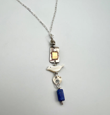 Collage Bird Necklace