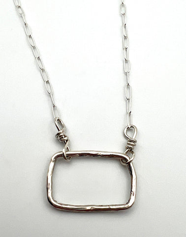 Wonky Hammered Rectangle Necklace