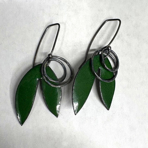Green Leaf Earrings