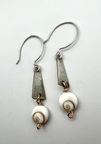 Shell and Silver Earrings