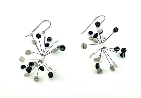 B+W Petite Pom Pom Earrings