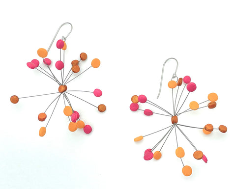 B + W Grande Pom Pom Earrings