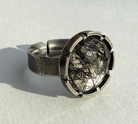 Tourmalated Quartz TAB Ring