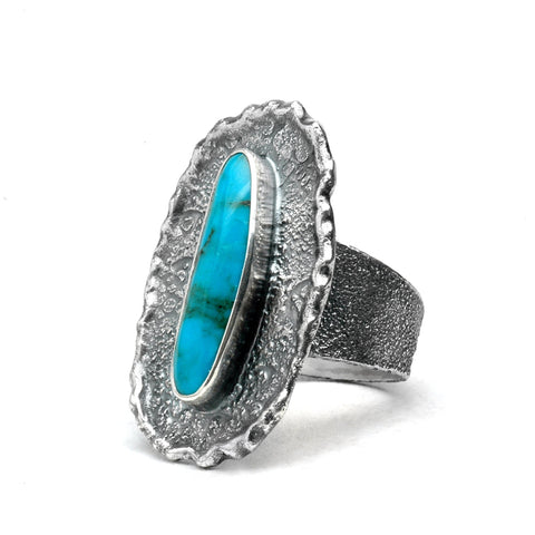 Turquoise Ruffled Ring
