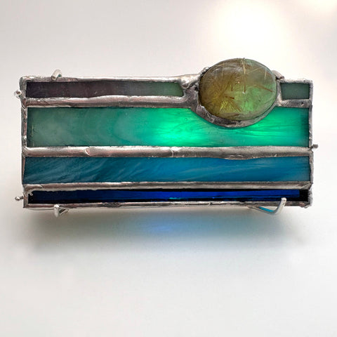 Stained Glass LED Brooch