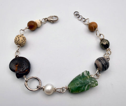 Mixed Media Fish Bracelet