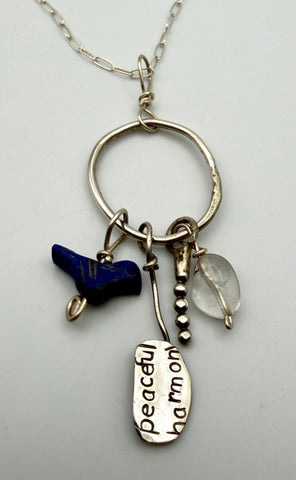 Blue Bird Peaceful Harmony Charm Necklace