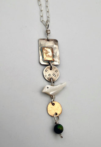 Bird Collage Necklace