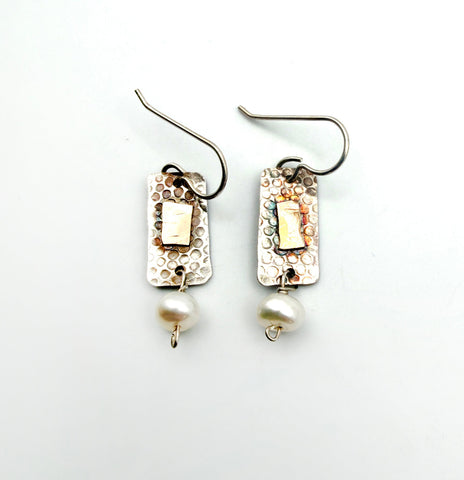 Collage Pearl Drop Earrings