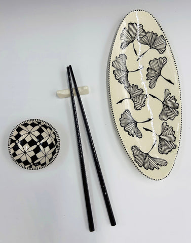 Sushi Set (5 piece) Ginkgo and Geometric