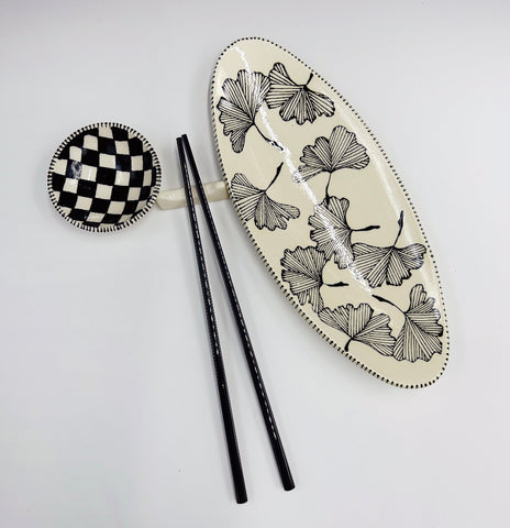 Sushi Set (5 piece) Ginkgo and Checker