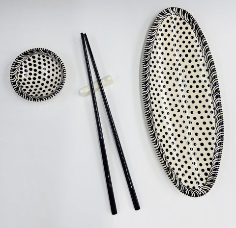 Sushi Set (5 piece) Polka Dots and Dots