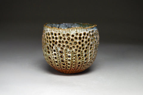 Blue and Brown Sea Urchin Luminary