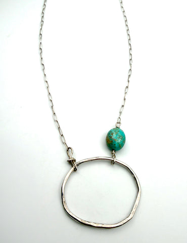Wonky Hoop with Turquoise Necklace